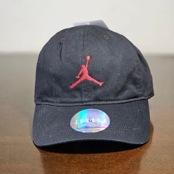 Air Jordan 1 2 3 4 11 Retro Bred Chicago Dad Hat Cap Black Red Cotton Cap New - Picture 3 of 8